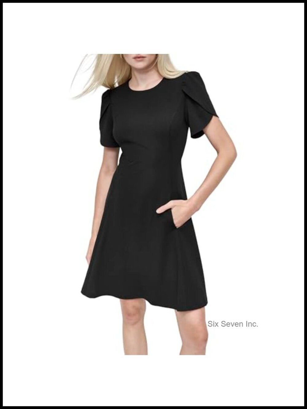 Tulip Sleeve Fit & Flare Mini Dress